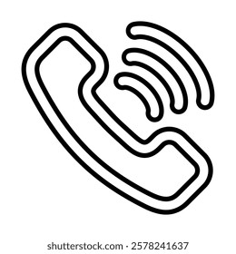 Phone Call Vector Line Icon Design