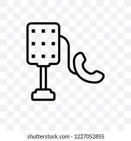 Phone call vector linear icon isolated on transparent background, Phone call transparency concept can be used for web and mobile