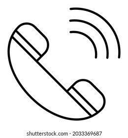 Icono De Esquema Del Vector De Llamadas Telefónicas Aislado En Fondo Blanco
