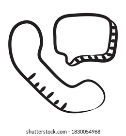 vector de llamada telefónica, receptor con burbuja de voz 
