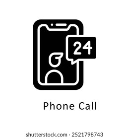 Phone Call vector Solid icon style illustration. Symbol on White background EPS 10 File