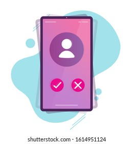 Phone calling or cellphone ringing vector illustration flat cartoon, smartphone call isolated clipart