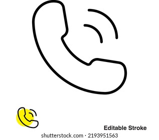 Phone Calling Handset Vector Line Icon