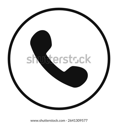 Phone calling icon flat round button isolated vector illustration