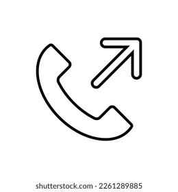 phone calling outline icon vector