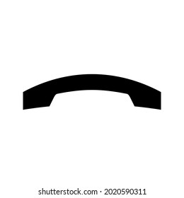 Phone calls icon. Accept call button. Telephone receiver symbol. Black color button with handset silhouettes. A glyph icon for your web site design, logo, app, UI, webinar, video chat, ect. Vector