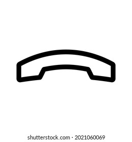 Phone calls icon. Accept call button. Telephone receiver symbol. Black color button with handset silhouettes. A line icon for your web site design, logo, app, UI, webinar, video chat, ect. Vector