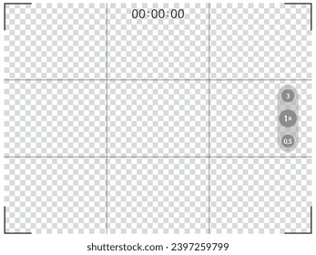 Phone camera horizontal viewfinder frame. Photo shoot of mobile app application.