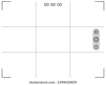 Phone camera horizontal viewfinder frame. Vector photo shoot of mobile app application.
