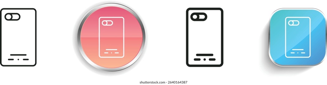 phone camera icon. Thin Linear, Regular and Button Style Design Isolated On White Background