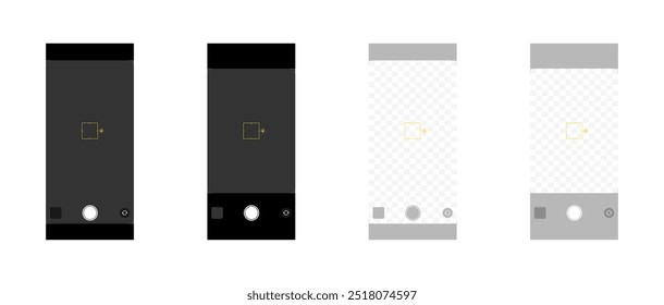 Phone camera mockup set icons. Flat style. Vector icons.