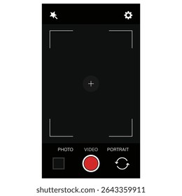 Phone camera viewfinder frame video or photo focus screen vertical template design