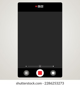Phone camera viewfinder, screen interface view template video cam. Smartphone app frame isoleted