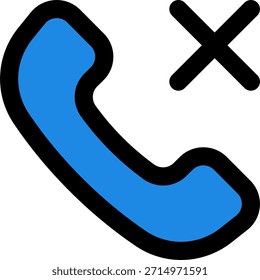 Phone cancel vector icon in modern style, declined call and voice communication interruption illustration. Filled Line Icon