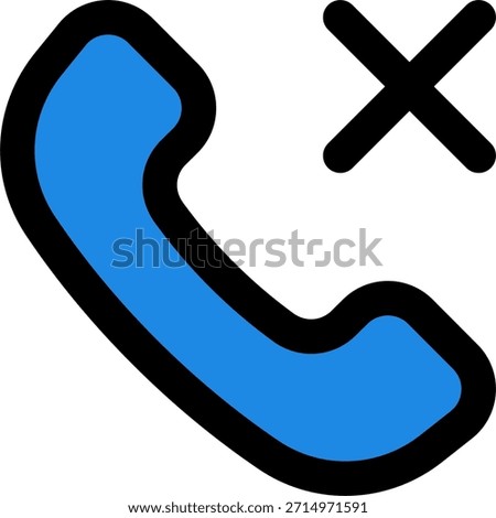 Phone cancel vector icon in modern style, declined call and voice communication interruption illustration. Filled Line Icon