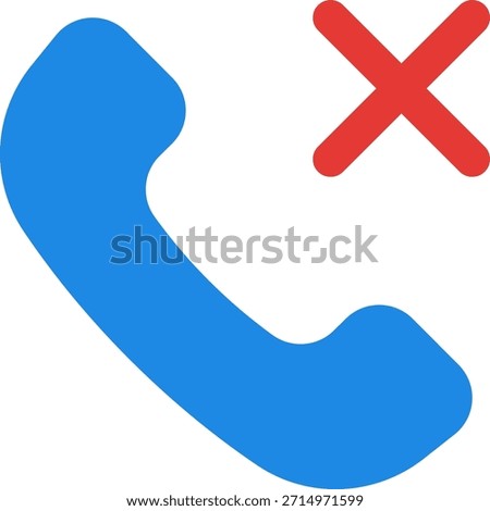 Phone cancel vector icon in modern style, declined call and voice communication interruption illustration. Flat Icon