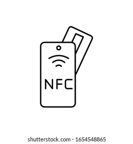 Phone, card, nfc icon. Simple line, outline vector elements of near field communication icons for ui and ux, website or mobile application