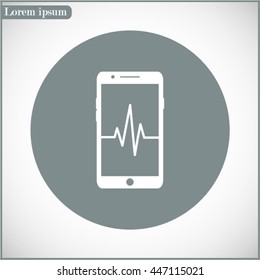 phone cardiogram icon