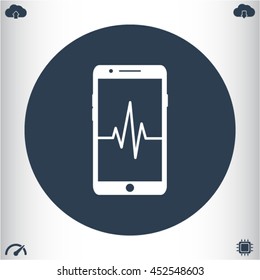 phone cardiogram icon