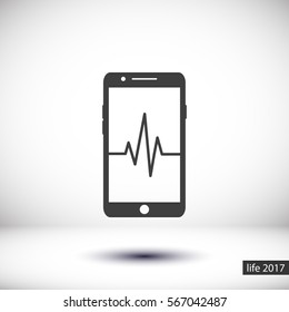 Phone cardiogram  icon