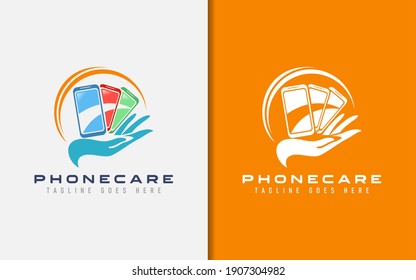 Phone Care Service Logo Design. Graphic Design Element.