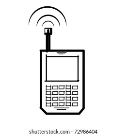 Phone cartoon. Children's sketch