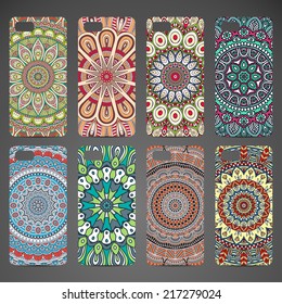 Phone case collection, delicate floral pattern. Vector background. Vintage decorative elements. Hand drawn background. Islam, arabic, indian, ottoman motifs.