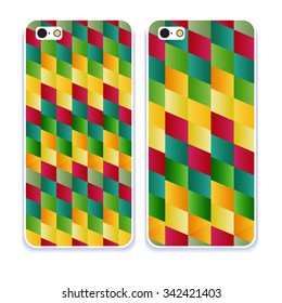 Phone case collection Vector retro colorful geometry pattern  abstract geometric background  trendy multicolored print  retro texture  hipster fashion design Retro mobile phone decals 