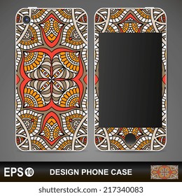 Phone case, delicate floral pattern. Vector background. Vintage decorative elements. Hand drawn background. Islam, arabic, indian, ottoman motifs.