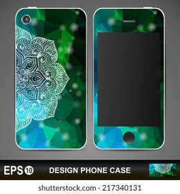 Phone case, delicate floral pattern. Vector background. Vintage decorative elements. Hand drawn background. Islam, arabic, indian, ottoman motifs.