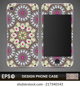 Phone case, delicate floral pattern. Vector background. Vintage decorative elements. Hand drawn background. Islam, arabic, indian, ottoman motifs.