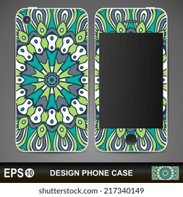 Phone case, delicate floral pattern. Vector background. Vintage decorative elements. Hand drawn background.