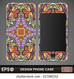 Phone case, delicate floral pattern. Vector background. Vintage decorative elements. Hand drawn background. Islam, arabic, indian, ottoman motifs.