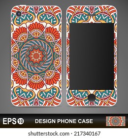 Phone case, delicate floral pattern. Vector background. Vintage decorative elements. Hand drawn background. Islam, arabic, indian, ottoman motifs.