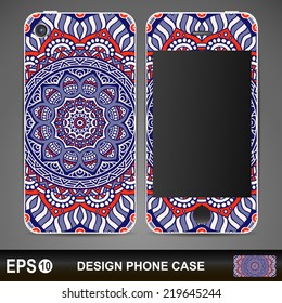 Phone case, delicate floral pattern. Vector background. Vintage decorative elements. Hand drawn background.