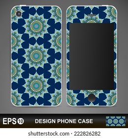 Phone case, delicate floral pattern. Vector background. Vintage decorative elements. Hand drawn background.