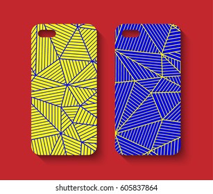 Phone case design. Abstract geometric background. Vector illustration.