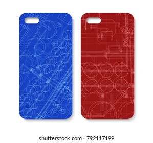 Phone case design. Abstract geometric background. Vector illustration.