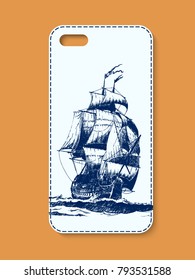 Phone case design. Abstract geometric background. Vector illustration.