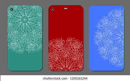 phone case design. Fashionable floral ornaments for mobile phone cover, floral mandala. mobile phone case.Vintage decorative elements.