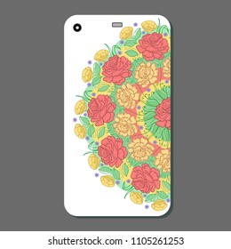 phone case design. Fashionable floral ornaments for mobile phone cover, floral mandala. mobile phone case.Vintage decorative elements.