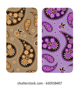 Phone case design, seamless background, vector illustration