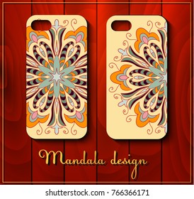 phone case design. Set fashionable floral ornaments for mobile phone cover, floral mandala. mobile phone case. Vintage decorative elements. decor for mobile phone.  