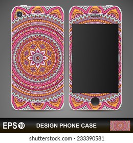 Phone case design. Vintage decorative elements. Hand drawn background. Islam, Arabic, Indian, ottoman motifs.