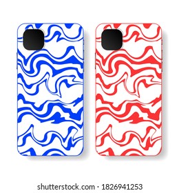 Phone case design. Vogue style. Concept art. Mobile phone cover, black and white abstraction. Fashionable, modern design. Vector illustration.