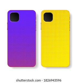 Phone case design. Vogue style. Concept art. Mobile phone cover, colored rays. Vintage style. Retro. Fashionable, modern design. Vector illustration.
