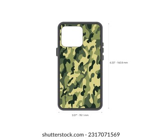 diseño de caso de teléfono.patrón de camuflaje, ilustración vectorial.100% vector y editable.