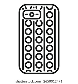 Phone case featuring a grid of pop able bubbles is providing a satisfying sensory experience