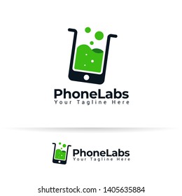 phone case gadget smartphone labs lab tube liquid logo. vector