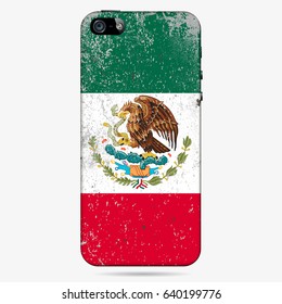 phone case with grunge Flag Of Mexico. Vector Illustration